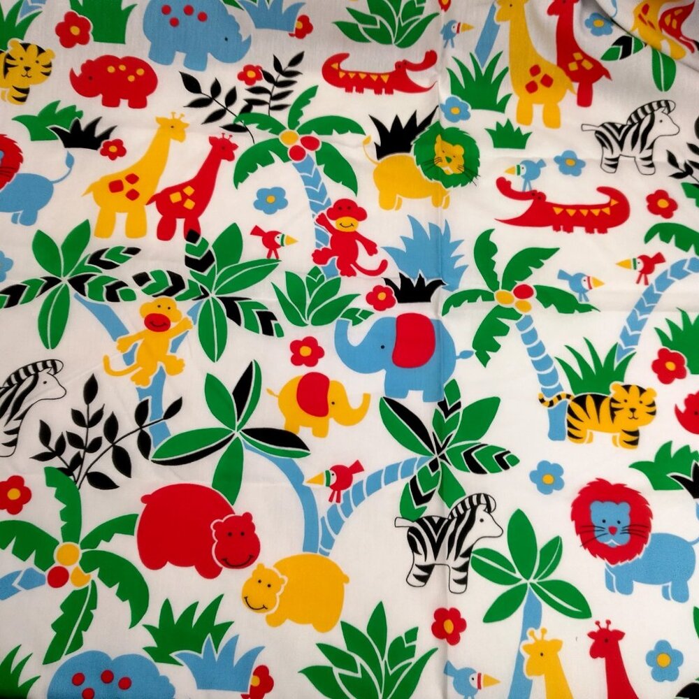 Weilwood Fabric Sewing Material Jungle Safari Animals Colorful Kids Animal 3 Yds - Picture 4 of 10